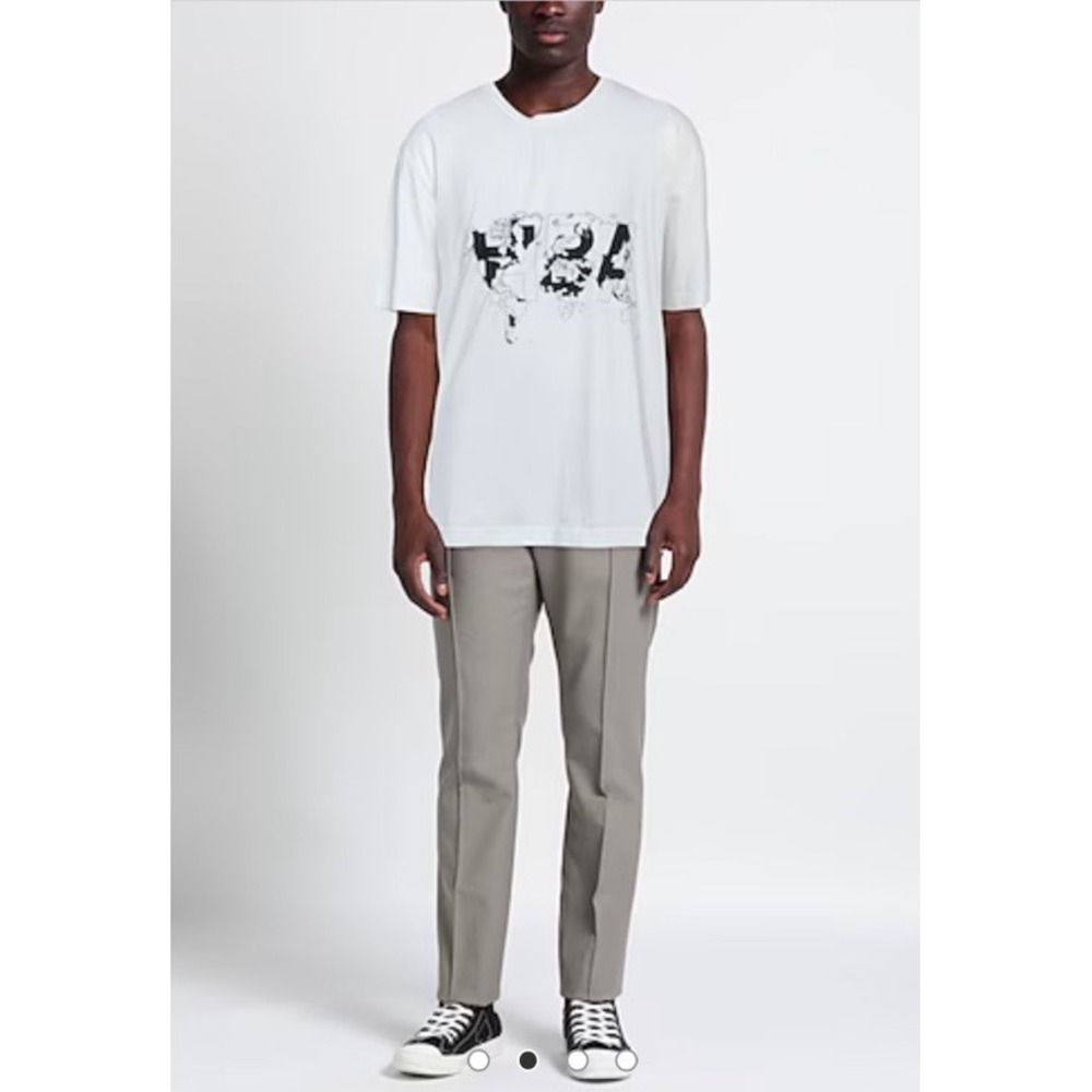 HBA Hood By Air Mens White Short Sleeve T Shirt Tee Size Large Made In Italy